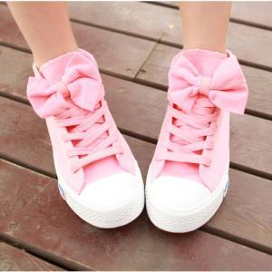High Help Lovely Bowknot Canvas Shoes A 082606..