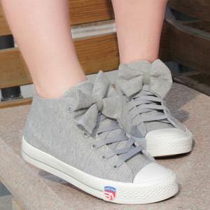 High Help Lovely Bowknot Canvas Shoes A 082606..