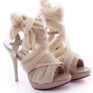 High-heeled Fashion Sandals Lace Straps L 082404..