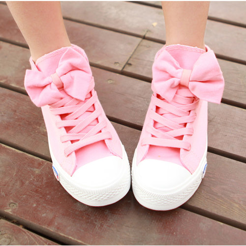 High Help Lovely Bowknot Canvas Shoes A 082606 -348